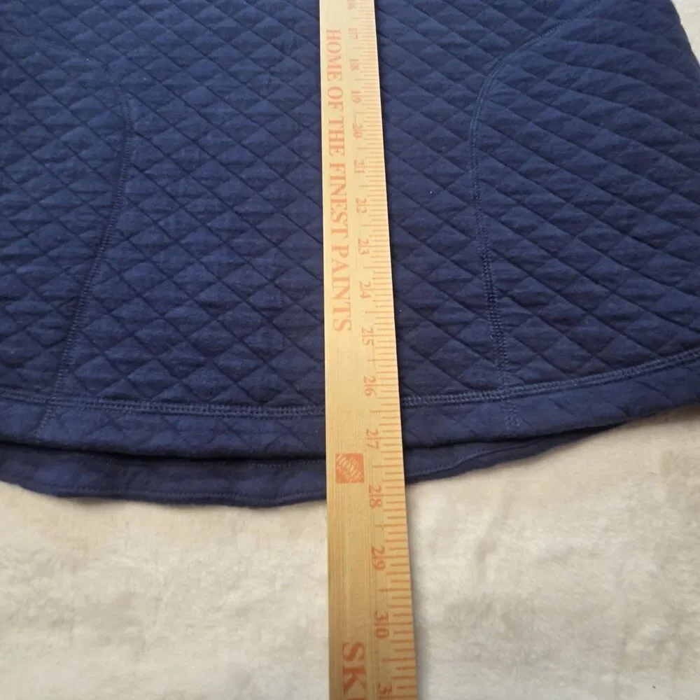 Duluth Pullover Sweater Mens Medium Blue Quilted Snap Button Long Sleeve